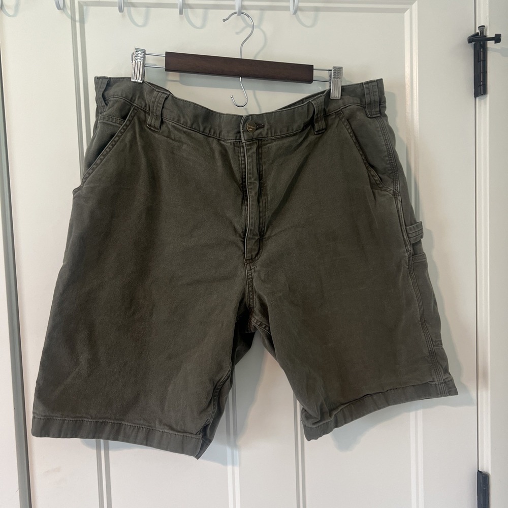 Carhartt Carpenter Shorts Size 42 Relaxed Fit Work Wear Olive Green Color